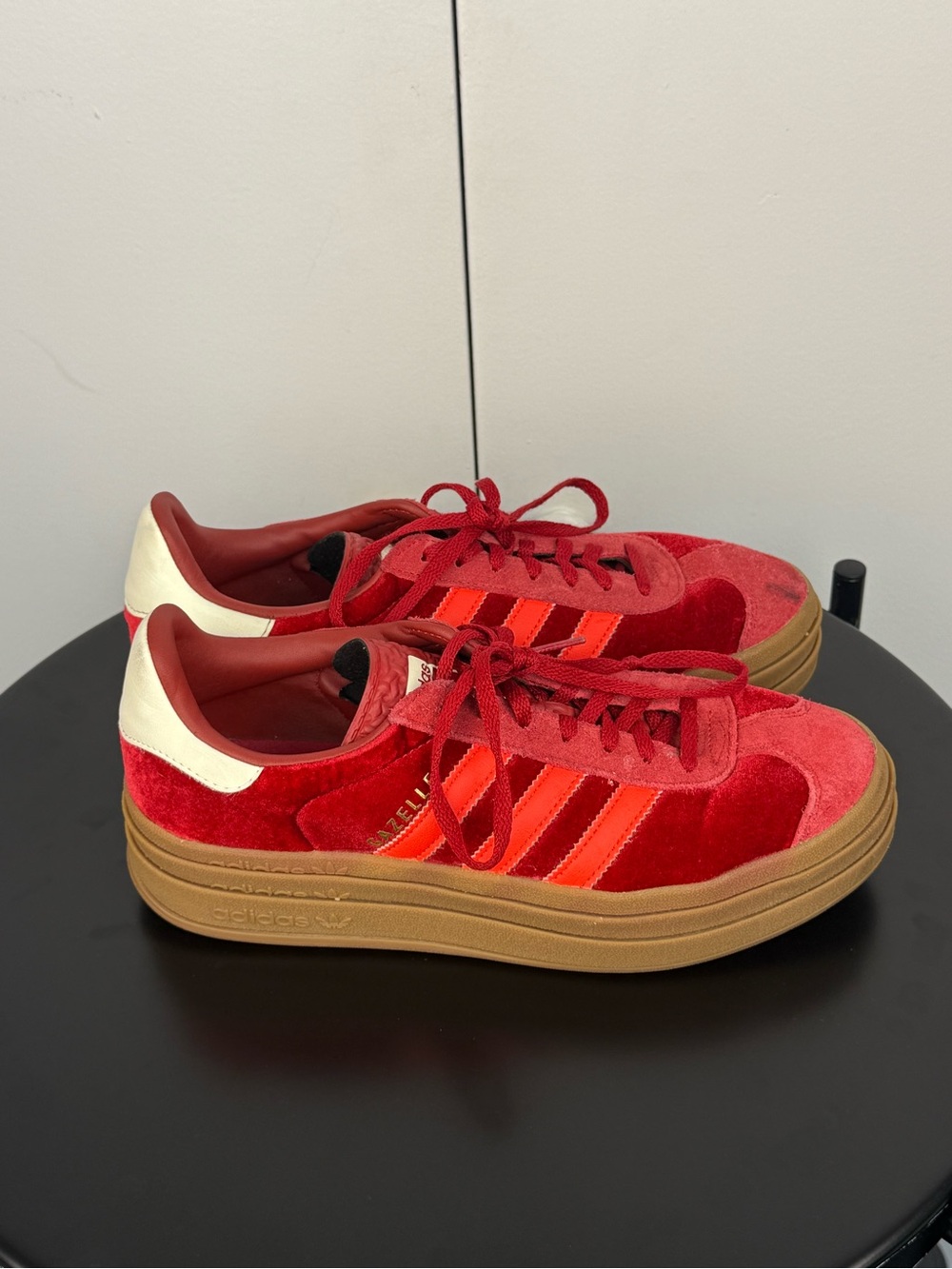 adidas Gazelle Bold Red Velvet Sneakers 8.5